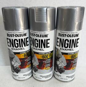 Rust-oleum 366429 Lot Of 3 Rustoleum Cast Coat Aluminum Engine Enamel Ceramic Coating