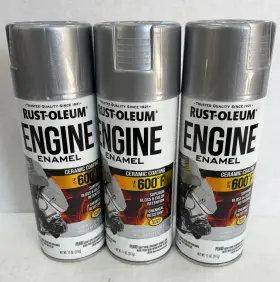 366429 Rust-oleum Lot Of 3 Rustoleum Cast Coat Aluminum Engine Enamel Ceramic Coating