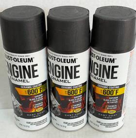 Rust-oleum 366437 Lot Of 3 Rustoleum Cast Coat Iron Engine Enamel Ceramic Coating 600
