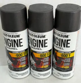 366437 Rust-oleum Lot Of 3 Rustoleum Cast Coat Iron Engine Enamel Ceramic Coating 600
