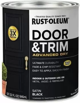 369383 Rust-oleum Advanced Dry Door And Trim Paint Quart Satin Black