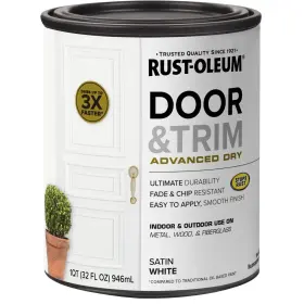369384 Rust-oleum Advanced Dry Door And Trim Paint Quart Satin White