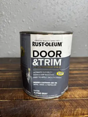 369387 Rust-oleum Door And Trim Paint Satin Alpine Gray 1 Quart Indoor/outdoor
