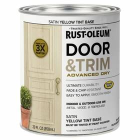 Rust-oleum 369392 2 Pack - Door And Trim Paint Interior/exterior Water Based Satin Yellow Tint Bas