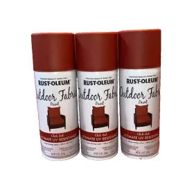 369537 Rust-oleum 3x Cans Outdoor Fabric Spray Paint 12oz Chili Red
