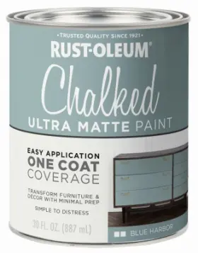 371675 Rust-oleum 2 Pack - Chalked Ultra Matte Paint Blue Harbor Quart
