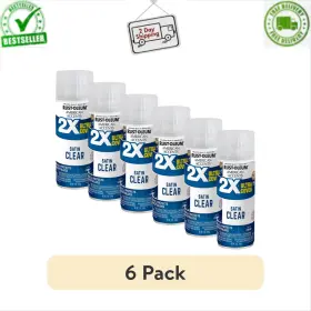 376187 Rust-oleum 6 Pack American Accents 2x Ultra Cover Clear Satin Spray Paint 12 Oz
