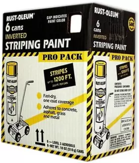 Rust-oleum 376204372428 Striping Spray Paint Car Parking Lot Machine Line Road Marking Flat White 6 Pack