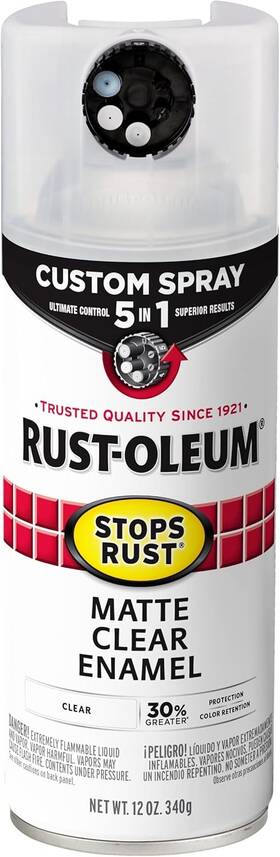 Rust-oleum 376868 Rust-oleum Stops Custom Spray 5-in-1 Paint 12 Oz Matte Clear