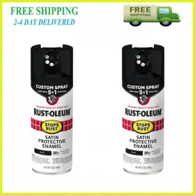 376869 Rust-oleum Black Stops Custom Sprays 5 In 1 Satin Spray Paint- 12 Oz 2pk