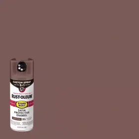 376877 Rust-oleum 2 Pack Stops 12oz 5-in-1 Satin Chestnut Brown Spray Paint