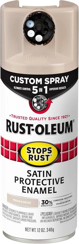 Rust-oleum 376879 Rust-oleum Stops Custom Spray 5-in-1 Paint 12 Oz Satin Frenc