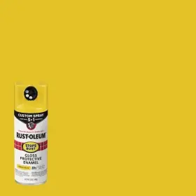 376898 Rust-oleum 12 -rust-oleum Stops Oz Spray 5 In 1 Gloss Paint Sunburst Yellow