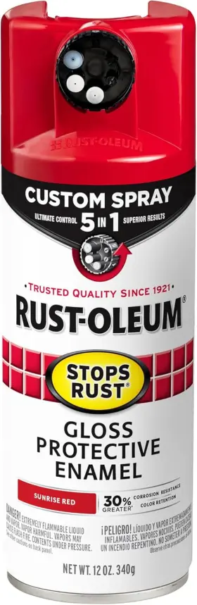 376899 Rust-oleum Stops Custom Spray 5-in-1 Paint Gloss Sunrise Red 12 Oz