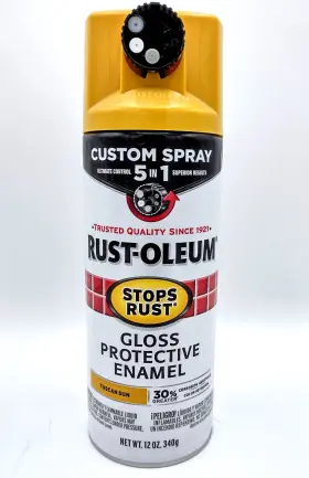 376906 Rust-oleum Rustoleum Spray Paint Yellow Tuscan Sun Custom 5-in-1 Nozzle 12 Oz Gloss Enamel