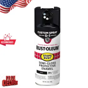 376909 Rust-oleum Spray Paint Stops Custom 5-in-1 12 Oz Semi-gloss Black