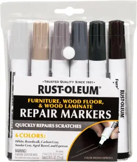 376990 Rust-oleum Wood Floor Furniture And Laminate Repair Markers 6 Color Pack