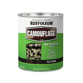 379558 Rust-oleum Rustoleum Specialty Camouflage Paint Quart Flat Black Pack Of 1