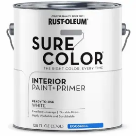 380217 Rust-oleum 2 Pack - Sure Color Interior Wall Paint And Primer Eggshell White 1 Gallon 38021