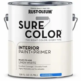380220 Rust-oleum 2 Pack - Sure Color Interior Wall Paint And Primer Eggshell Linen White 1 Gallon