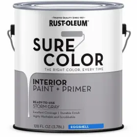 380224 Rust-oleum 2 Pack - Sure Color Interior Wall Paint And Primer Eggshell Storm Gray 1 Gallon