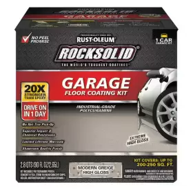 381086 Rust-oleum Rocksolid 90 Oz. Modern Greige Polycuramine 1 Car Garage Floor Kit