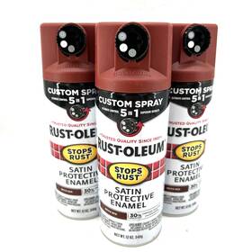 Rust-oleum 385008 Rust-oleum Satin Protective Enamel Spray Paint 12 Oz Lot Of 3 Brick Red
