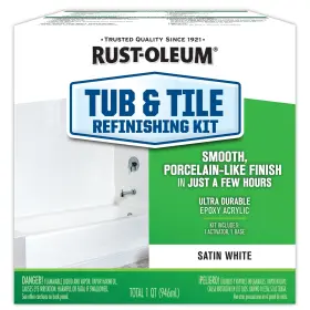 2-part Rust-oleum 385279 Tub And Tile Refinishing Kit Satin White 32 Fl Oz Pa