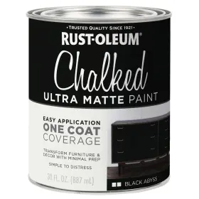 391444 Rust-oleum 30 Oz Ultra Matte Chalked Paint Black Abyss For Furniture Diy