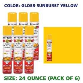 Rust-oleum 393376-6pk Rust-oleum 393376 Stops Turbo Spray Paint 24 Oz Gloss Sunburst Yellow 6 Pack