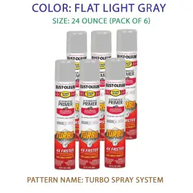 Rust-oleum 393379-6pk Stops Automotive Primer Spray 24oz Flat Light Gray