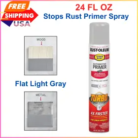393379 Rust-oleum Stops Turbo Automotive Primer Spray Flat Light Gray 24oz
