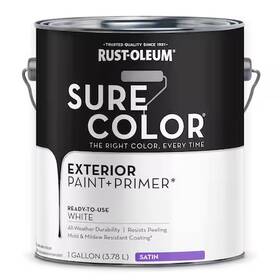 Rust-oleum 394678 Rust-oleum Exterior Paint And Primer Satin Water Base White