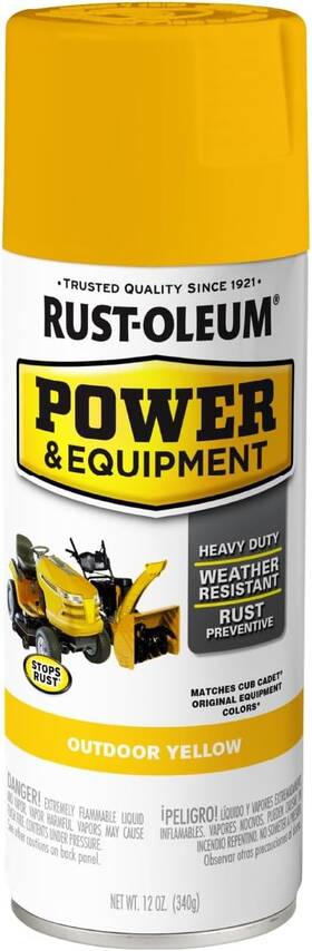 Rust-oleum 395421 Rust-oleum Power And Equipment Enamel Spray Paint 12 Oz Gloss Outdoor Yellow