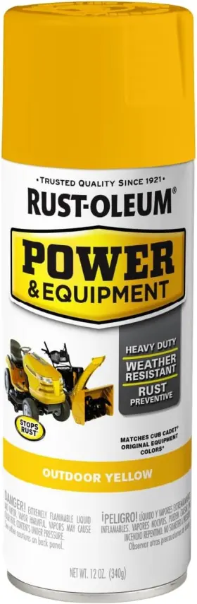 395421 Rust-oleum Power And Equipment Enamel Spray Paint 12 Oz Gloss Outdoor Yellow