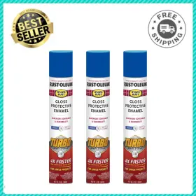 398660 Rust-oleum Stops Turbo Spray Paint Sail Blue Gloss Enamel 24 Oz 3 Pack