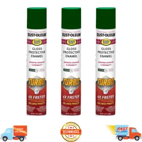 398661 Rust-oleum Stops Turbo Hunter Green Spray Paint Gloss Enamel 24 Oz 3 Pack