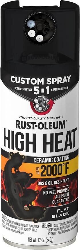 Rust-oleum 400090 Rust-oleum Automotive High Heat Spray Paint 12 Oz Flat Black 5-in-1