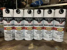 Rust-oleum 445001179103 Custom Spray 5-in-1 Gloss White Paint 12 Oz Lot Of 6