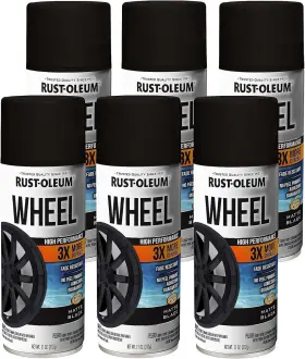 Rust-oleum 445008832841 366438-6pk High Performance Wheel Spray Paint 11 Oz Matte Black 6