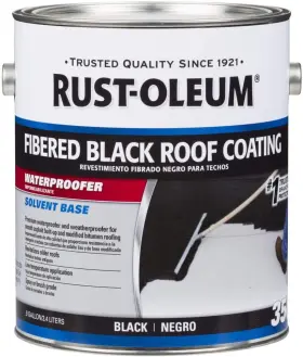 301909 Rust-oleum 445011680651 350 Fibered Black Roof Coating Gal 0.5 Liters