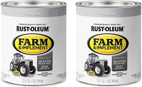 Rust-oleum 445013139157 Rust-oleum 280154-2pk Farm And Implement Enamel Paint Quart Ford Gray Pack Of