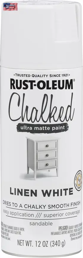 Rust-oleum 445025866805 Linen White Chalked All-in-one Ultra Matte Spray Paint One Coat Cov
