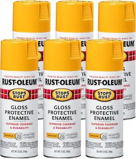 Rust-oleum 445028364377 298537-6pk Stops Spray Paint 12 Oz Gloss Tuscan Sun 6 Pack