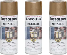 Rust-oleum 445029027066 7274830-3pk Stops Metallic Spray Paint 11 Oz Antique Brass 3