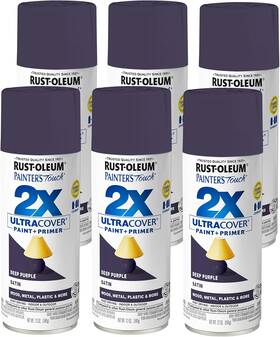 Rust-oleum 445042699684 Rust-oleum Painters Touch 2x Ultra Cover Spray Paint Satin Deep Purple 6 Pack