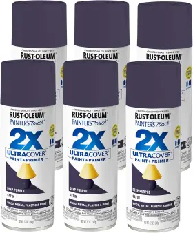Rust-oleum 445042699684 Painters Touch 2x Ultra Cover Spray Paint Satin Deep Purple 6 Pack
