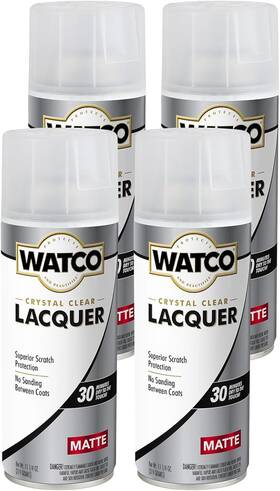 Rust-oleum 445048291226 Watco Lacquer Clear Wood Finish Spray Matte 11.25 Oz 330122-4pk