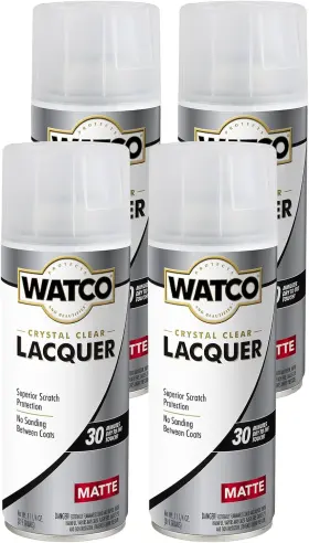 Rust-oleum 445048291226 Watco Lacquer Clear Wood Finish Spray Matte 11.25 Oz 330122-4pk
