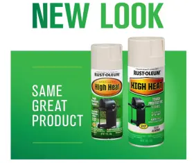 Rust-oleum 445050675687 12oz Enamel High Heat Spray Paint Almond Flat Engine And Automotive